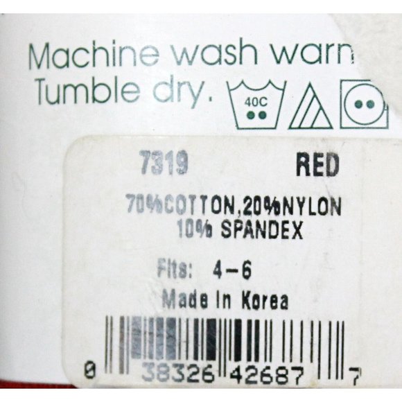 Strasburg Children Girls Sz 4 - 6 Argyle Pattern Tights Footed Red White Green - Picture 2 of 8